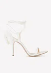 Magda Butrym 100 Embellished Satin Sandals In White