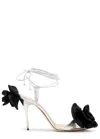 Magda Butrym Floral Decorative High-heeled Sandals In Black And Silver