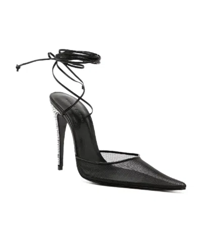 Magda Butrym Embellished Mesh And Leather Pumps In Black