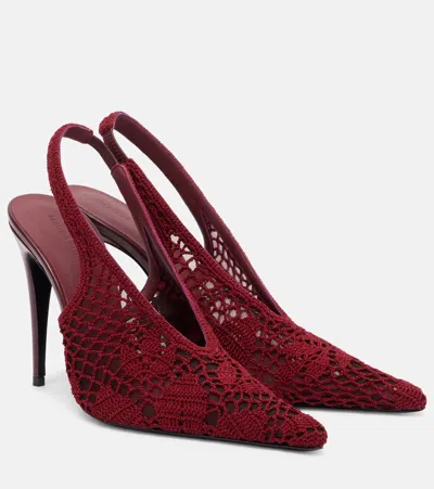 Magda Butrym 105 Crochet Slingback Pumps In Burgundy