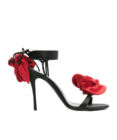 Magda Butrym 105mm Floral-appliqué Satin Sandals