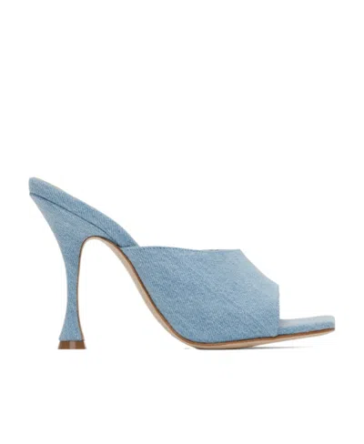 Magda Butrym 105mm Open-toe Denim Mules In Blue