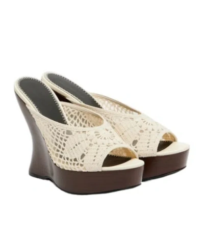 Magda Butrym 115mm Crochet Wedge Mules In Brown