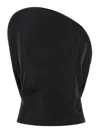 Magda Butrym Sculptural One-shoulder Bustier With Architectural Elements In Brown