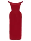 Magda Butrym Silk Satin Sheath Midi Dress In Red