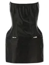 Magda Butrym Strapless Fitted Silhouette Dress With Zipper Accents In Black