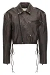 Magda Butrym 19 Side-zip Lace-up Leather Jacket In Brown