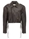 Magda Butrym 19 Side-zip Lace-up Leather Jacket In Brown