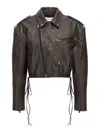 Magda Butrym 19 Side-zip Lace-up Leather Jacket In Black