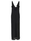 Magda Butrym Black High Leg Midi Dress In Black