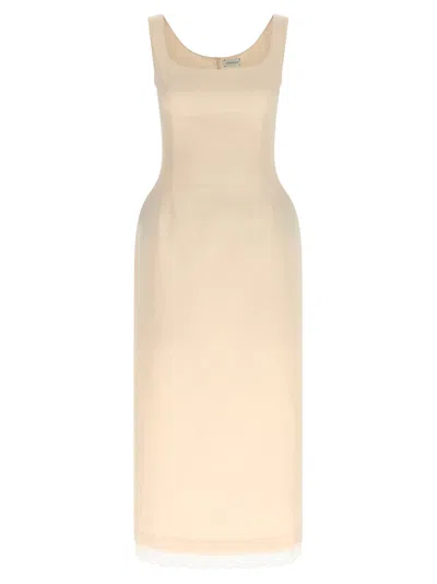 Magda Butrym Nineteen Midi Dress Square Neckline In Neutral