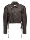 Magda Butrym 19 Side-zip Lace-up Leather Jacket In Brown