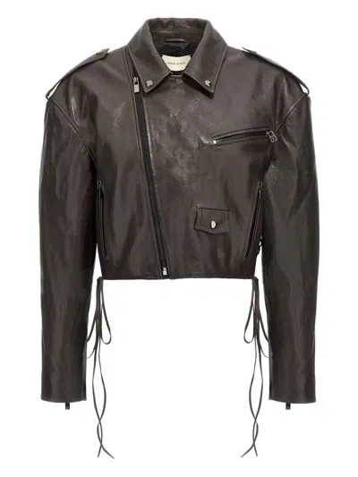 MAGDA BUTRYM 19 SIDE-ZIP LACE-UP LEATHER JACKET