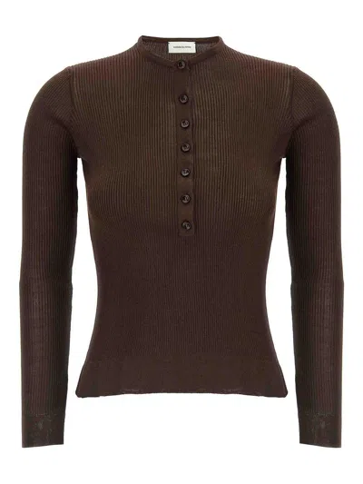 Magda Butrym 20 Silk Sweater In Brown