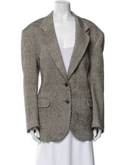 Pre-owned Magda Butrym 2021 Printed Blazer In Black