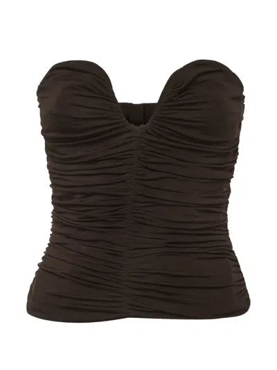 Pre-owned Magda Butrym 2023 Ruched Strapless Top In Black