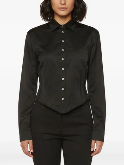 Pre-owned Magda Butrym 2025 Corset Style-button Shirt In Black