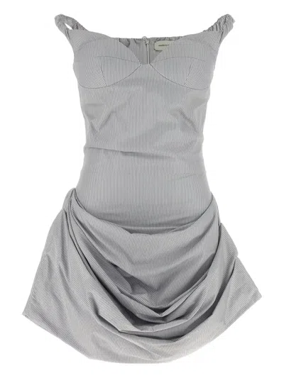 MAGDA BUTRYM 22 STRIPED DRAPED MINI DRESS