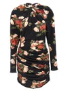 Magda Butrym '24' Draped Floral Mini Dress In Multicolor