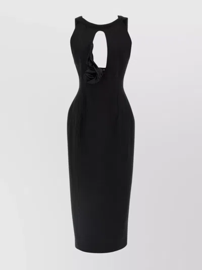 MAGDA BUTRYM '32' FITTED KEYHOLE MIDI DRESS