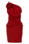 Magda Butrym Single Shoulder Draped Dress With Floral Embellishment