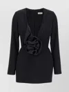 Magda Butrym Oversized Floral Embellished Silk-wool Dress