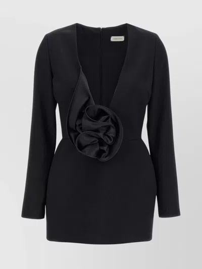 MAGDA BUTRYM '37' V-NECKLINE FLORAL LONG SLEEVES DRESS