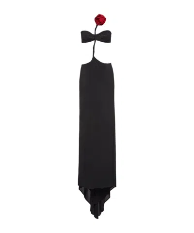 Magda Butrym 3d Rose Dress In Black