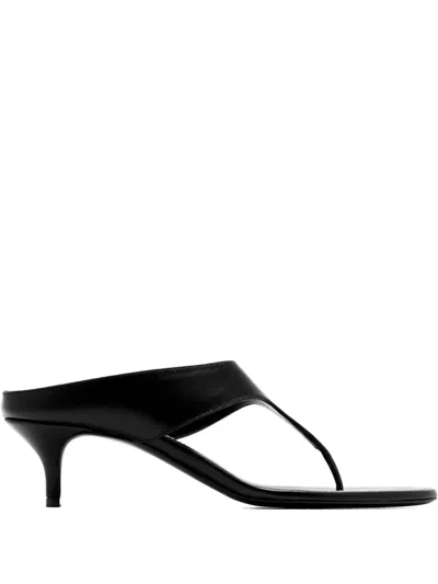 Magda Butrym 45mm Thong Leather Heeled Sandals In Black