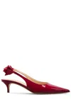 MAGDA BUTRYM MAGDA BUTRYM 50 FLORAL-EMBELLISHED PATENT LEATHER SLINGBACK PUMPS