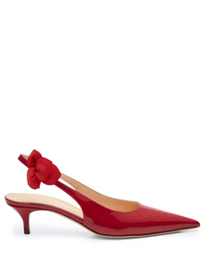 Magda Butrym 50mm Rose Leather Slingback Pumps In Red