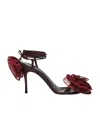 Magda Butrym Double Flower Sandals In Black