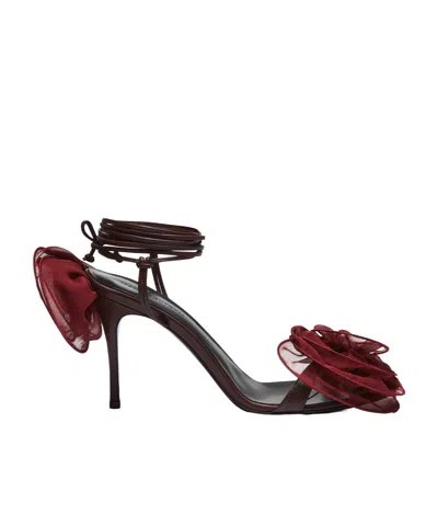 MAGDA BUTRYM MAGDA BUTRYM WRAP AROUND DOUBLE FLOWER SANDALS