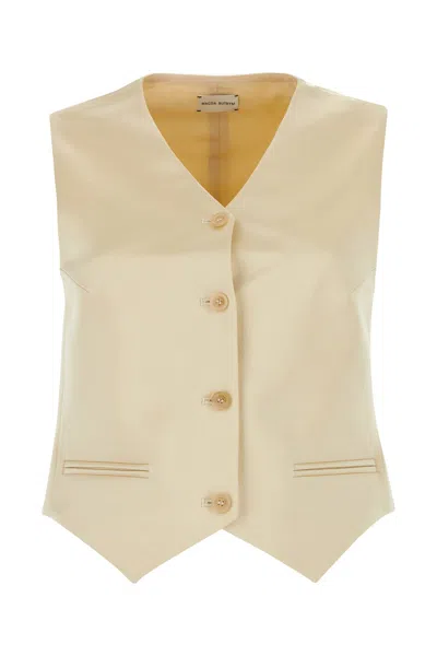 MAGDA BUTRYM MAGDA BUTRYM CREAM COTTON BLEND VEST