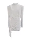 Magda Butrym Appliquéd Cutout Draped Jersey Mini Dress