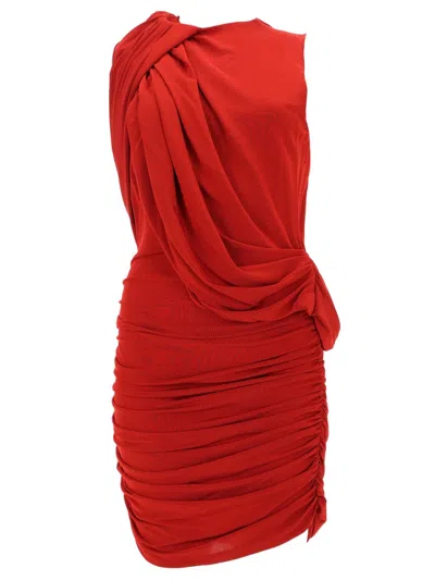 Magda Butrym Fitted Mini Dress Exquisite Draping In Red
