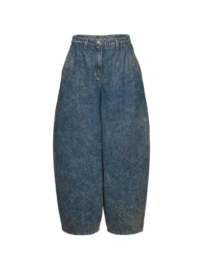 Magda Butrym Acid-wash Pleated Jeans In Blue