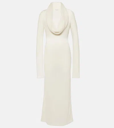 Magda Butrym Alpaca-blend Knitted Maxi Dress In White