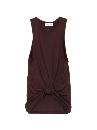 Magda Butrym American Neck Twist Top In Brown