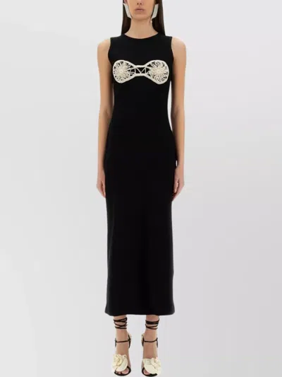 Magda Butrym Ankle Length Crochet Bra Dress