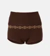 Magda Butrym Argyle Crochet Wool Shorts In Brown