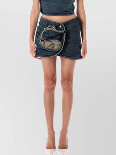 MAGDA BUTRYM ASYMMETRIC BUTTON HIGH WAIST MINI SKIRT