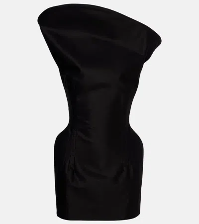 Magda Butrym Asymmetric Cotton Corset Dress In Black