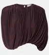 Magda Butrym Asymmetric Draped Top In Brown