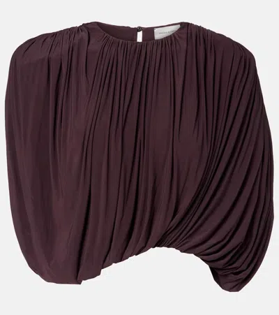 Magda Butrym Asymmetric Draped Top In Brown