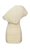 Magda Butrym Asymmetric Gathered Gown In Ivory