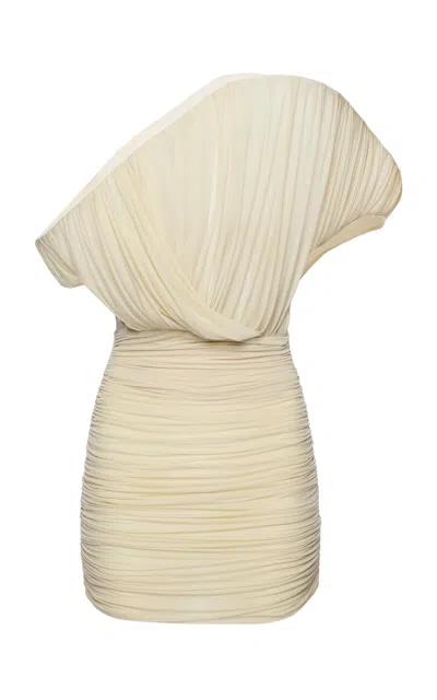 Magda Butrym Asymmetric Gathered Gown In Ivory