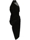 Magda Butrym Asymmetric Halter Dress In Black