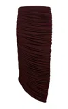 Magda Butrym Asymmetric Hem Pencil Skirt In Burgundy