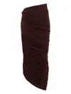 Magda Butrym Asymmetrical Draped Midi Skirt In Bordeaux In Red